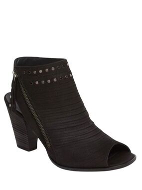 Paul Green Sydney Sandal Black Sport Nubuck Studded Peep Toe Heel Size 8